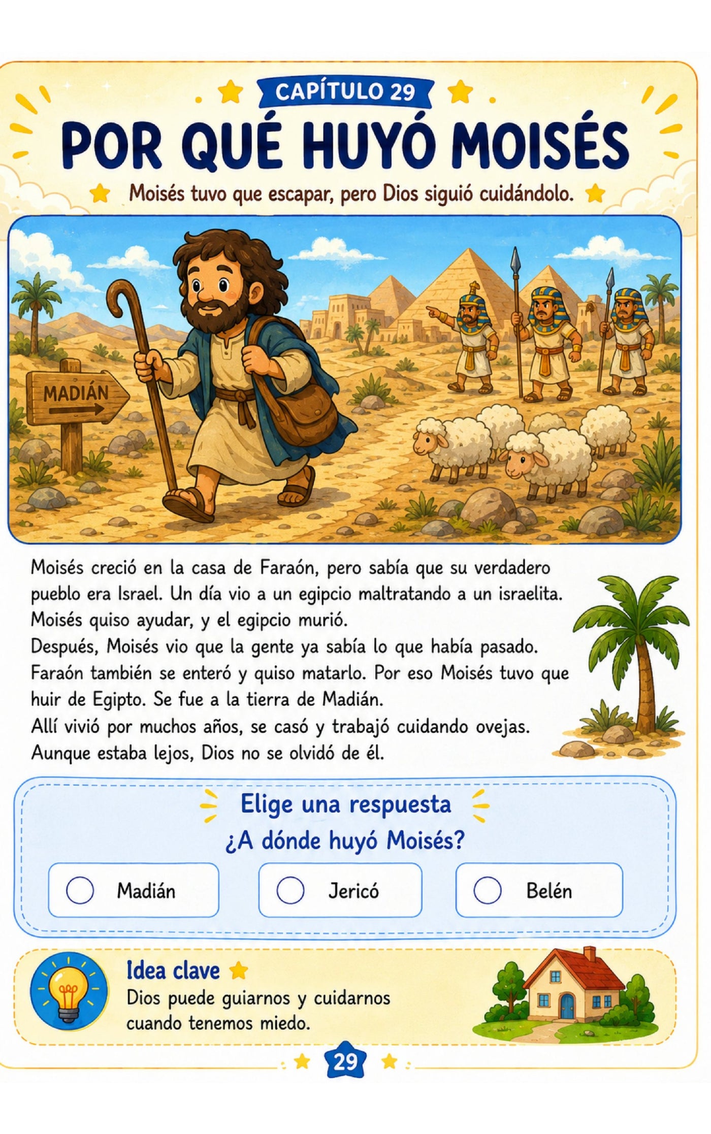 Historia bíblica infantil ilustrada dentro del libro