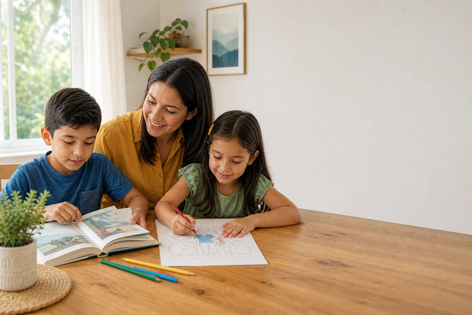 Familia realizando actividades juntos